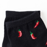 Носки женские &laquo;Перцы&raquo;, цвет чёрный, размер 23-25