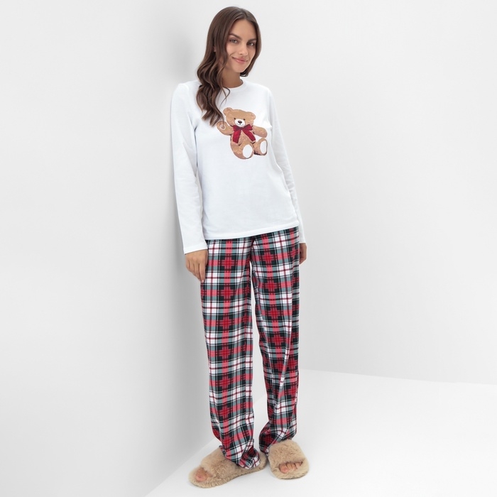 Пижама женская (лонгслив и брюки) KAFTAN Сhristmas time размер 48-50