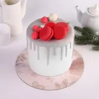 Подложка под торт усиленная &laquo;Счастья в новом году!&raquo;, 26 см, 2 мм