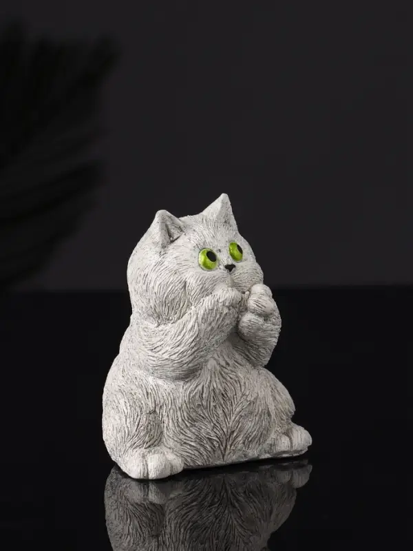 Набор статуэток "Три кота: ничего не вижу, не слышу, не говорю" 7 см, серый