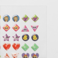 Серьги пластик «Наклейки» улыбка, яркие, цветные Серьги пластик «Наклейки» улыбка, яркие, цветные