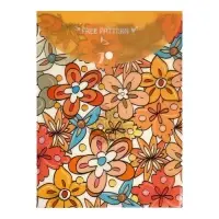 Папка-конверт на кнопке, А4, 180 мкм, "Цветы", МИКС