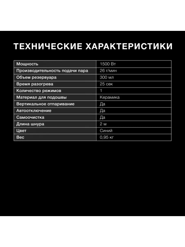 Отпариватель ручной H-HS03008 1500Вт белый голубой