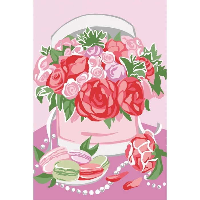 Алмазная мозаика на подрамнике с полным заполнением &laquo;Прекрасные цветы&raquo;, 20 &times; 30 см