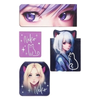 Закладки магнитные для книг, набор 4 штуки, MESHU "Neko" Закладки магнитные для книг, набор 4 штуки, MESHU "Neko"