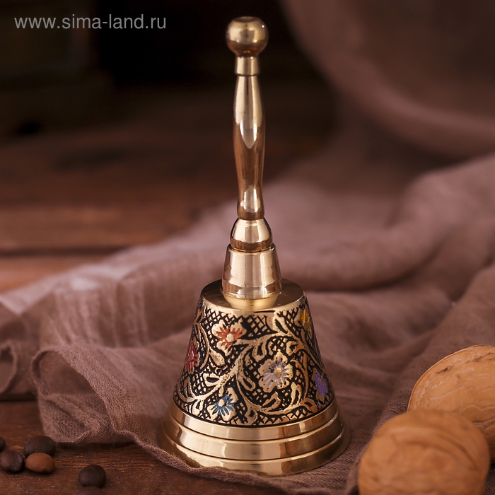 Колокольчик латунь "Цветочные узоры" 5,5х5,5х12,5 см