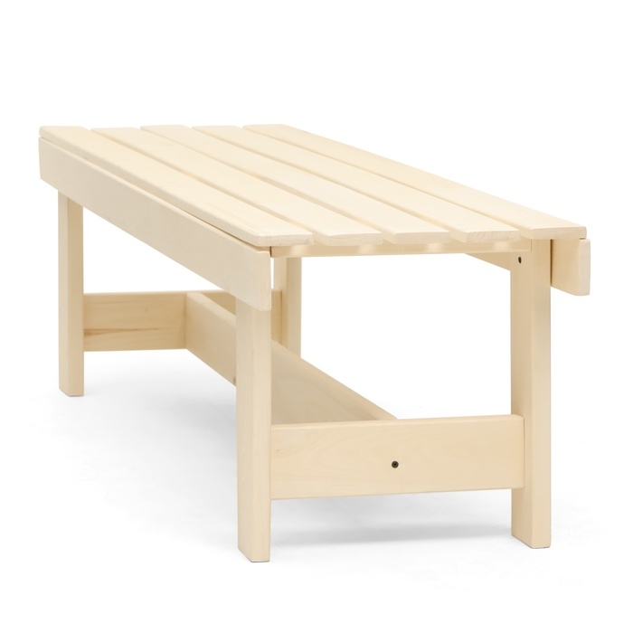 Лавочка (скамейка) деревянная из липы 150 х 45 х 42 см, без спинки, для бани и дачи