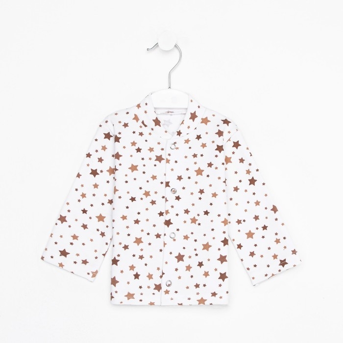 Кофточка детская, цвет белый/бежевый, рост 62 см