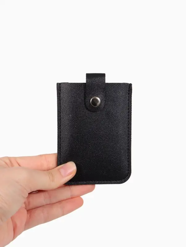 Картхолдер 7,9*0,5*10,3 см, 5 карт, на кнопке, черный