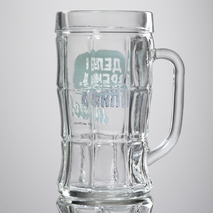 Кружка стеклянная пивная &laquo;Делу время, а пиво щас!&raquo;, 500мл