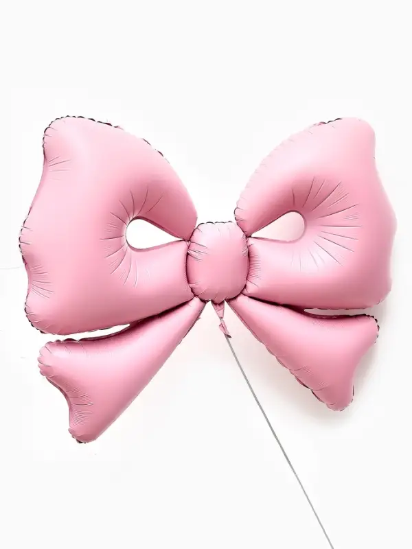 Воздушный шар фольгированный 50" "Бант" цвет розовый матовый