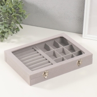 Шкатулка бархат для украшений "Серый туман" 5х20х28 см Шкатулка бархат для украшений "Серый туман" 5х20х28 см