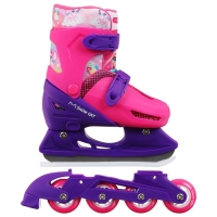 Набор: коньки детские раздвижные Snow Cat, с роликовой платформой, защита, р. 30-33