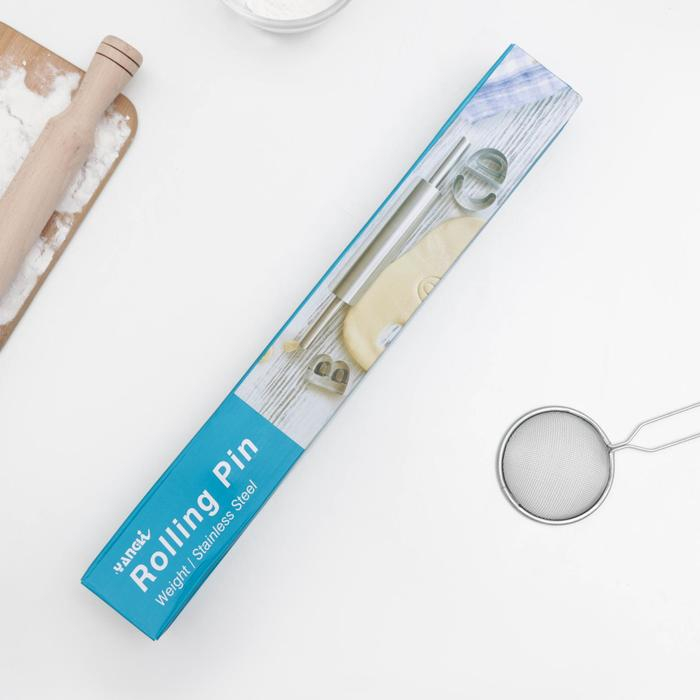 Скалка &laquo;Самый смак&raquo;, металл, 47 см, рабочая часть 25 см