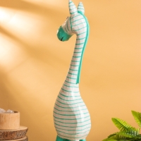 Сувенир «Зебра», 13×7×52 см, дерево, бело-бирюзовый Сувенир «Зебра», 13×7×52 см, дерево, бело-бирюзовый