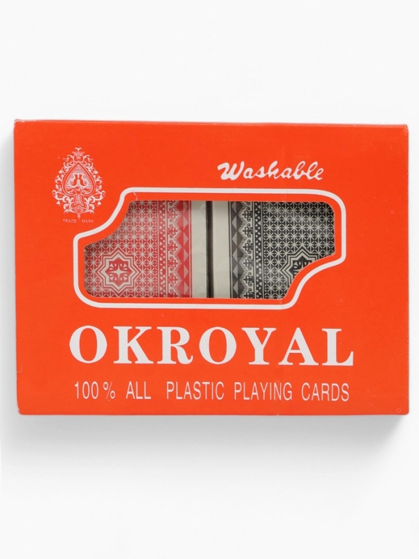 Карты игральные пластиковые 54 шт "Покер", 25 мкм, карта 5.5 х 8.5 см, набор 2 колоды