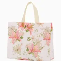 Сумка для покупок Цветы, 32*10*26. отд без молнии,  белый