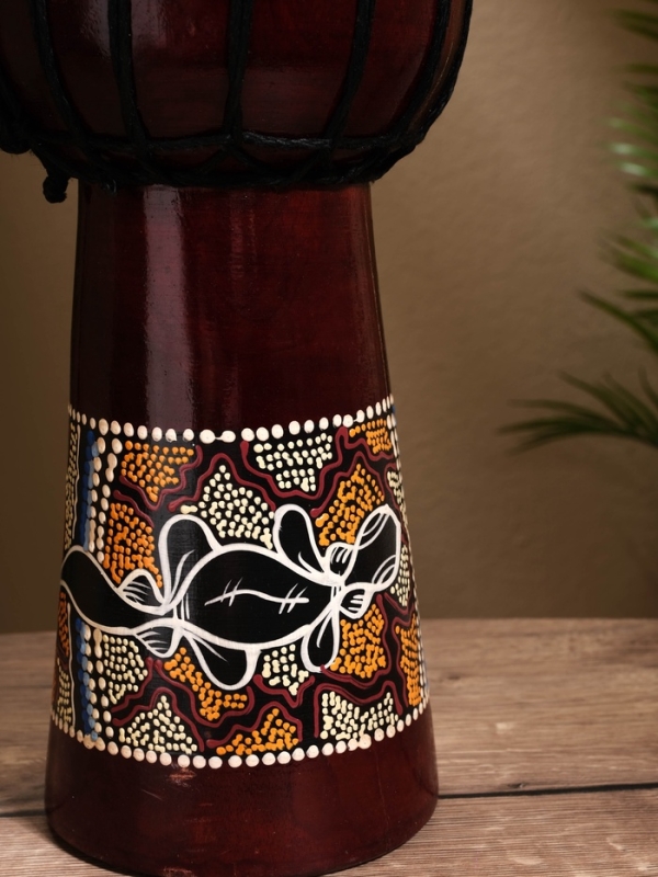 Сувенирный музыкальный инструмент "Барабан Джембе" махагон, 18х18х40 см