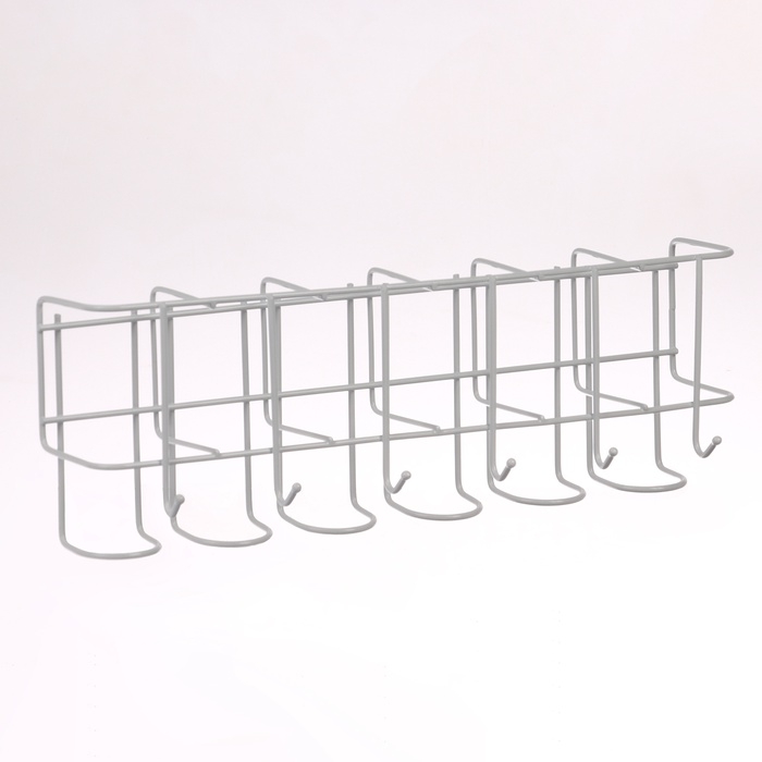 Подставка для зонтов настенная, с крючками, металл, 6,4&times;13&times;39 см, белая