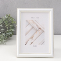 Фоторамка пластик "МИРАМ" 15х21 см, белый, золото Фоторамка пластик "МИРАМ" 15х21 см, белый, золото