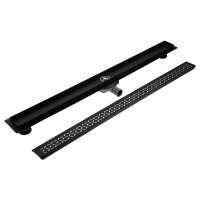 Трап ZEIN engr, c флaнцeм свободного вращ 360&deg;, 7*100 см, d=40/50 мм, нерж сталь, черный