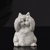 Набор статуэток "Три кота: ничего не вижу, не слышу, не говорю" 7 см, серый