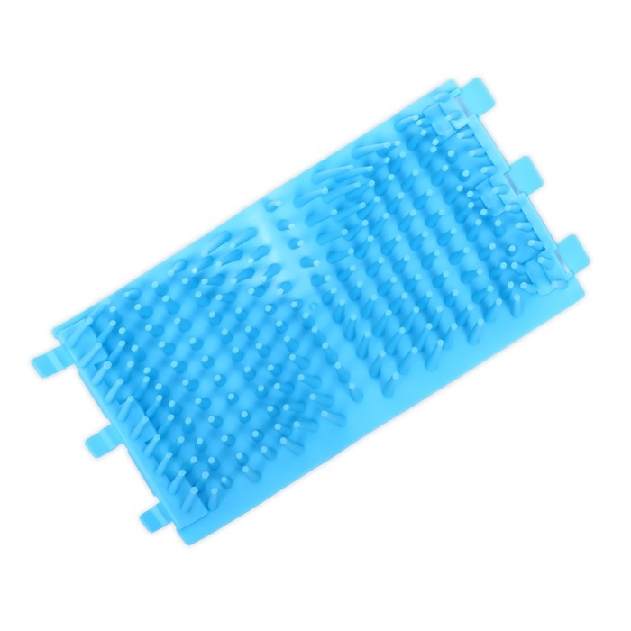 Лапомойка для средних собак с силиконовыми ворсинками 10 х 10 х 15 см, голубая