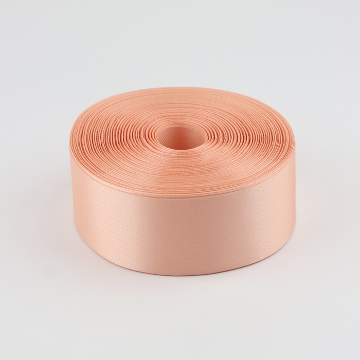 Лента атласная, 50 мм &times; 100 &plusmn; 5 м, цвет пудра