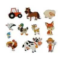 Пазлы для малышей "Ферма" цветные липучки