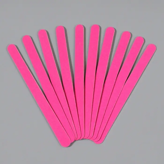 Набор пилок для ногтей на деревянной основе, форма прямая, 200/200 грит, 13 см, 10 шт, цвет МИКС