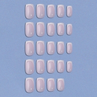 Накладные ногти &laquo;Classic French&raquo;, 24 шт, с клеевыми пластинами, форма мягкий квадрат, цвет нежно-розовый/белый