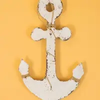 Декор интерьерный "Якорь" дерево 23х2х40 см, цв. бело-коричневый