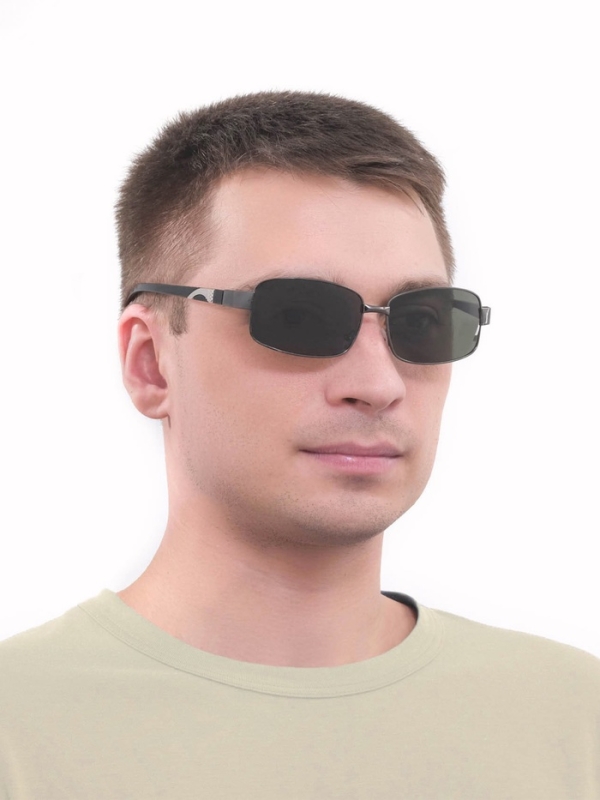 Очки солнцезащитные OneSun, дужка 12 см, ширина 14 см, 4 х 6 см, оправа и линзы чёрные