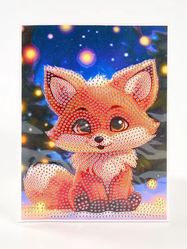 Алмазная вышивка с частичным заполнением &laquo;Лисичка&raquo; 15&times;21, холст