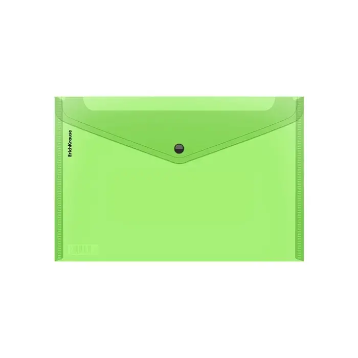 Папка-конверт на кнопке А4, 180 мкм, ErichKrause Glossy Neon, полупрозрачная, до 120 листов, МИКС