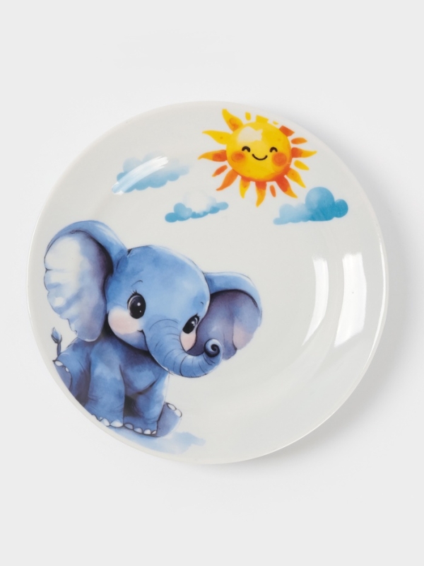 Тарелка мелкая диам. 175 мм Гладкий край Слоник