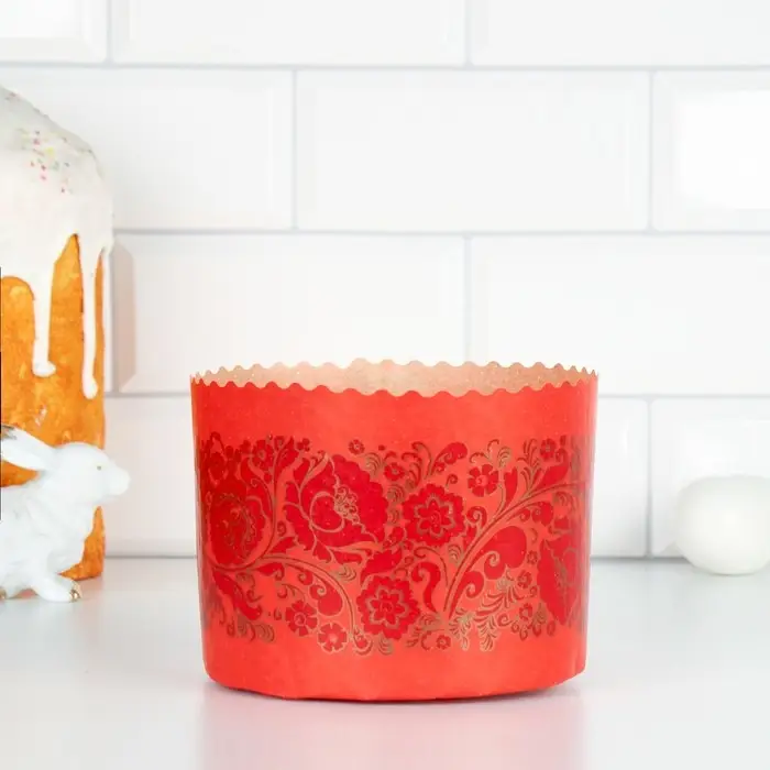 Форма бумажная для кулича &laquo;Красная Пасха&raquo;, 13.4&times;10 см, МИКС