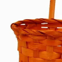 Корзина плетеная 13 х 13 х 9,5 см, ручка h=21 см, оранжевый