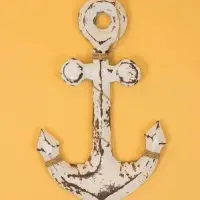 Декор интерьерный "Якорь" дерево 23х2х40 см, цв. бело-коричневый