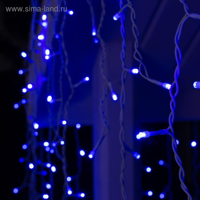 Гирлянда &laquo;Бахрома&raquo; 3 &times; 0.9 м, IP44, УМС, белая нить, 232 LED, свечение синее, 220 В