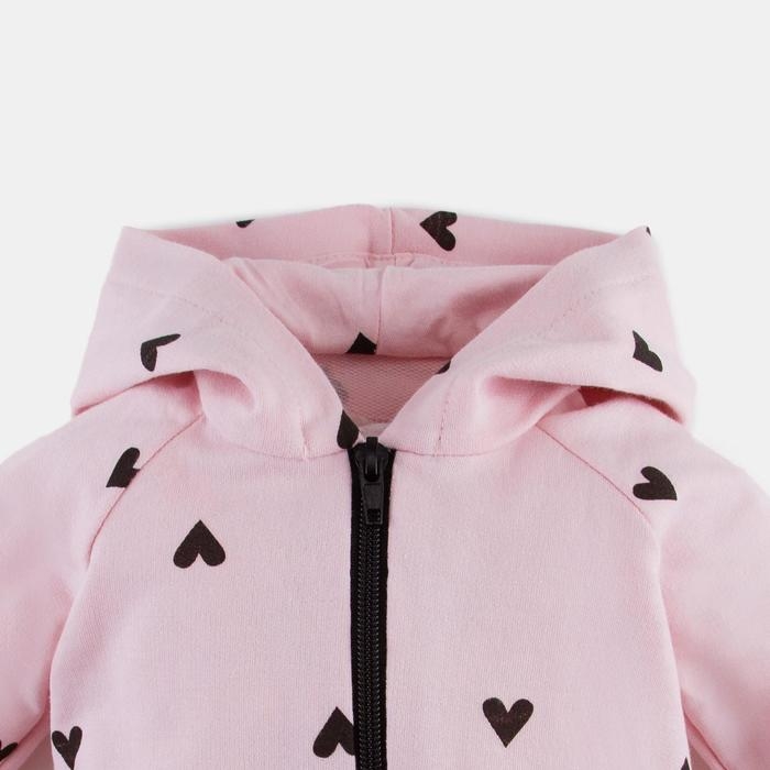 Комплект: толстовка и брюки Крошка Я "Сердечки", розовый, рост 92-98 см