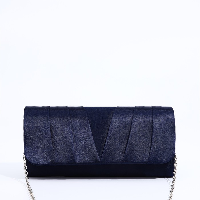 Клатч, отдел на клапане, длинная цепь, цвет синий Клатч, отдел на клапане, длинная цепь, цвет синий