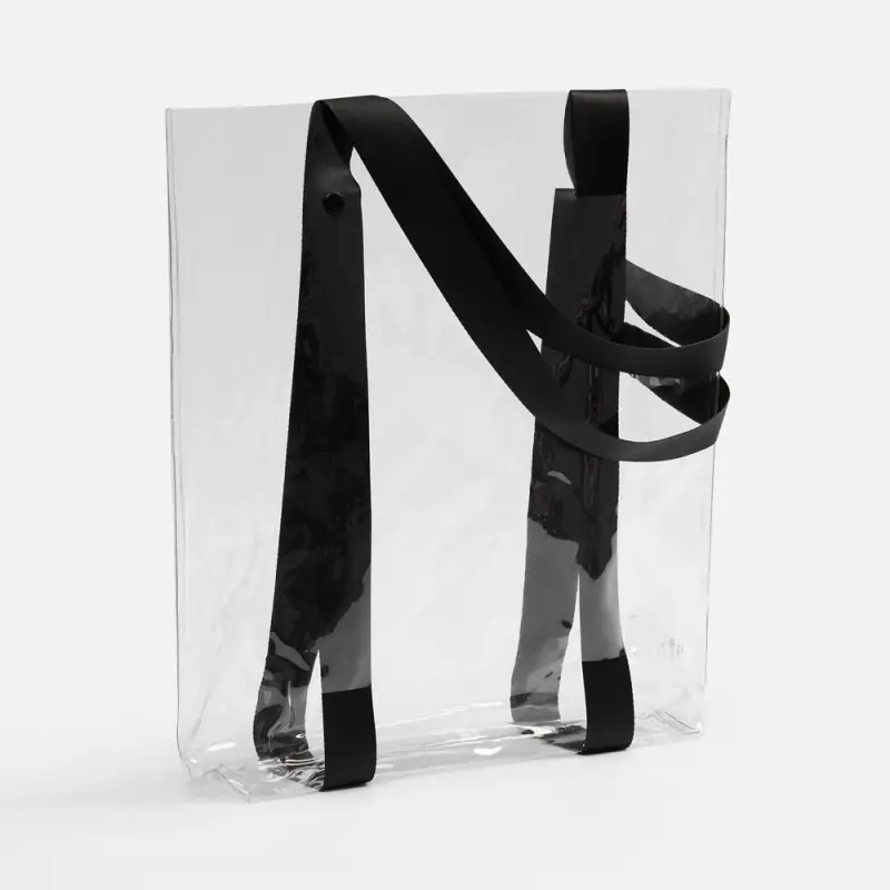 Шопер Clear Fest, ver.2, прозрачный с черными ручками