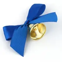 Колокольчик на булавке с бантом на выпускной, синий, d = 2,6 см