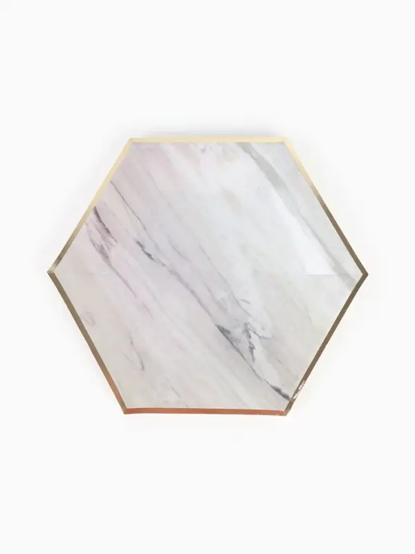 Набор посуды для праздника на 20 персон, мрамор белый (тарелки 23 см, стакан 250 мл)