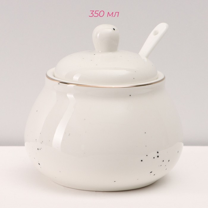 Сервиз фарфоровый чайный Доляна &laquo;Млечный путь&raquo;, 15 предметов: 6 чашек 220 мл, 6 блюдец d=13,5 см, молочник 300 мл, сахарница 350 мл, чайник 1000 мл, цвет белый