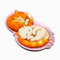 Магнит полимерный &laquo;Коты. 8 марта&raquo;, 4.6&times;6.8 см
