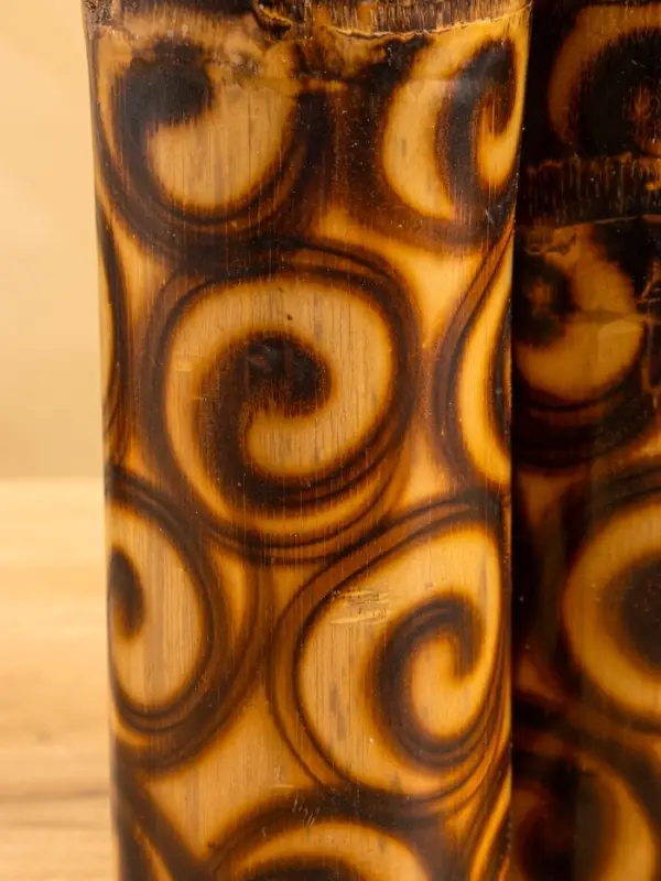 Свеча в бамбуке тройная, 14&times;13&times;30 см, 100 мл, коричневая