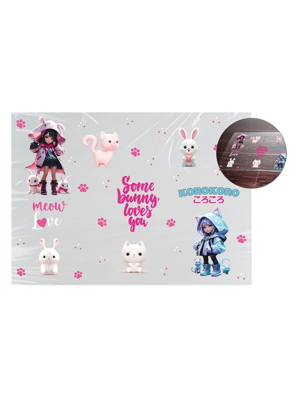 Накладка на стол ПВХ 700&times;500, deVENTE. Korokoro, 150 мкм, с цветным рисунком