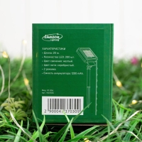 Гирлянда «Нить» 20 м роса, IP44, серебристая нить, 200 LED, свечение жёлтое, 2 режима, солнечная батарея Гирлянда «Нить» 20 м роса, IP44, серебристая нить, 200 LED, свечение жёлтое, 2 режима, солнечная батарея